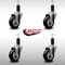 Service Caster 3.5'' SS Black Poly Wheel Swivel 1-1/4'' Expanding Stem Caster Set, 4PK SCC-SSEX20S3514-PPUB-BLK-114-4 - alternate 3